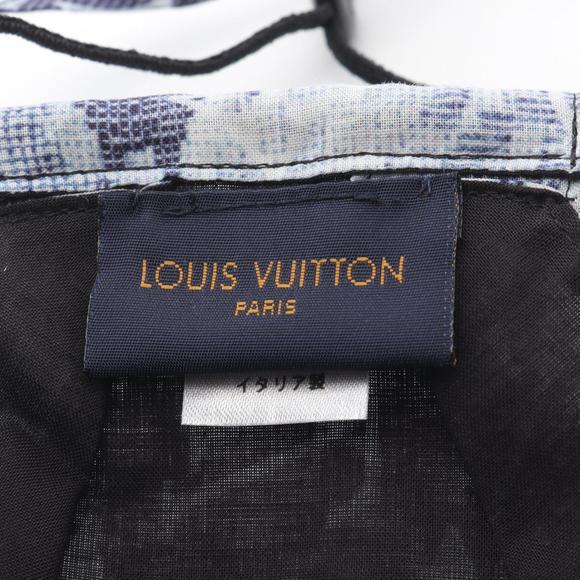 Louis Vuitton Mask Pouch Bandana Accessory, Cotton, Men's, Navy and White, MP... - Picture 5 of 6
